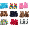 Invierno Faux Fur House Shoe Nitdler Fluffy Furny Furry Lady Lady Sandals Toboganeos Slipe Adulto de osito de peluche para mujeres niñas Niños